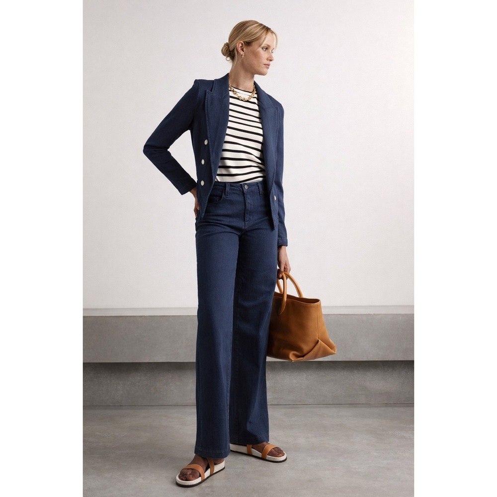 L'AGENCE Clayton High Rise Wide Leg Jeans‎ Indigo Blue Size 31 NWT